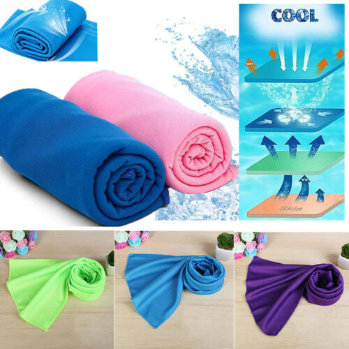 Sports Cooling Towel Chilly Pad Instant Ice Enduring Jogging Running Towel Solid