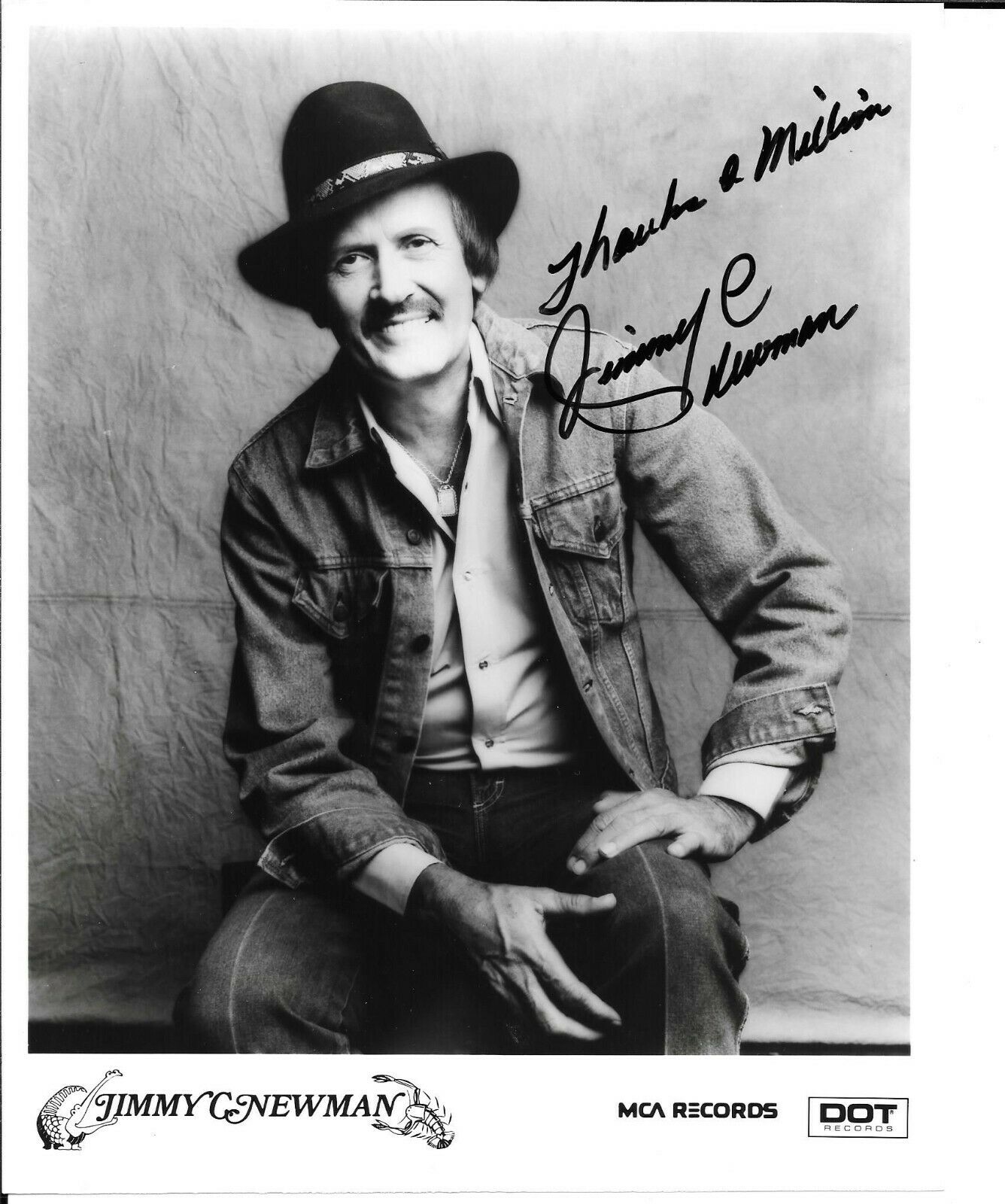 Jimmy Newman (d:2014) Country Music Autographed / Signed Photo