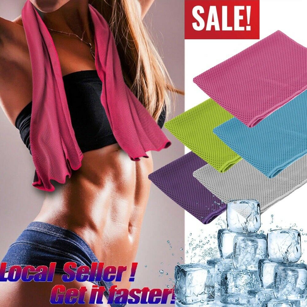 10 Pack Instant Ice Cooling Towel Sports Workout Fitness Gym Yoga Hiking Pilates