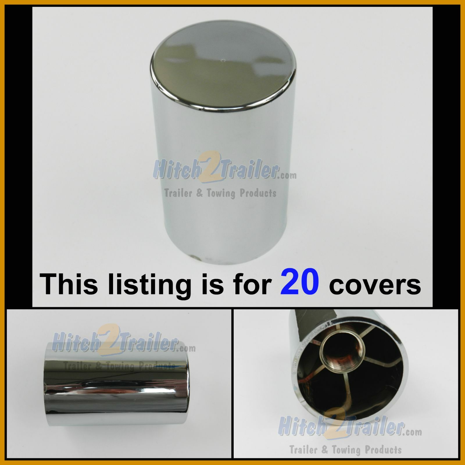 (20) lug nut covers 33MM flat top cylinder 3 1/2