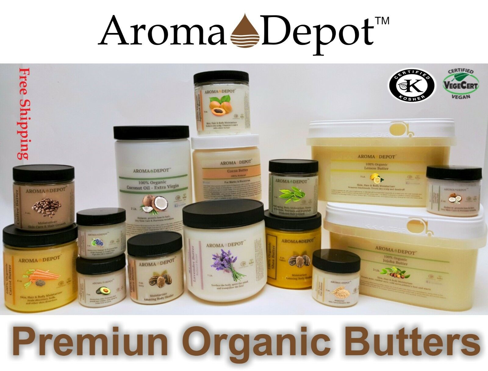 Premium Butters 100% Pure Raw Fresh Natural Cold Pressed Hair Skin Body