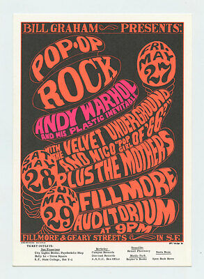 Bg 8 Andy Warhol 1966 May 27 Bill Graham Fillmore Postcard Reprint 1993