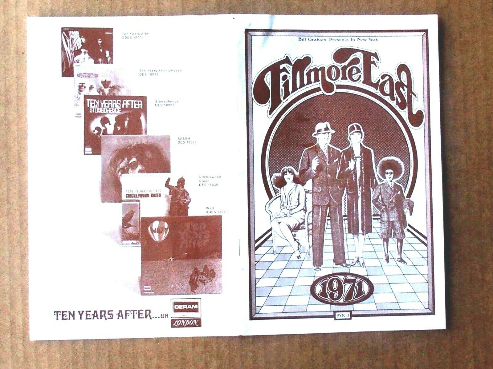 Fillmore East Concert Program Leon Russell Taj Mahal Donny Hathaway Salt 5/1971