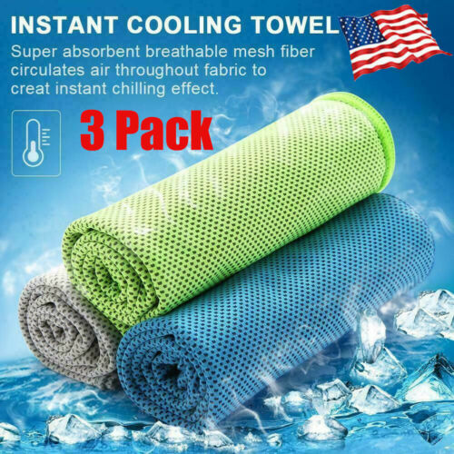 3x Instant Ice Cooling Towel Running Jogging Gym Sports Yoga Workout Chilly Pad