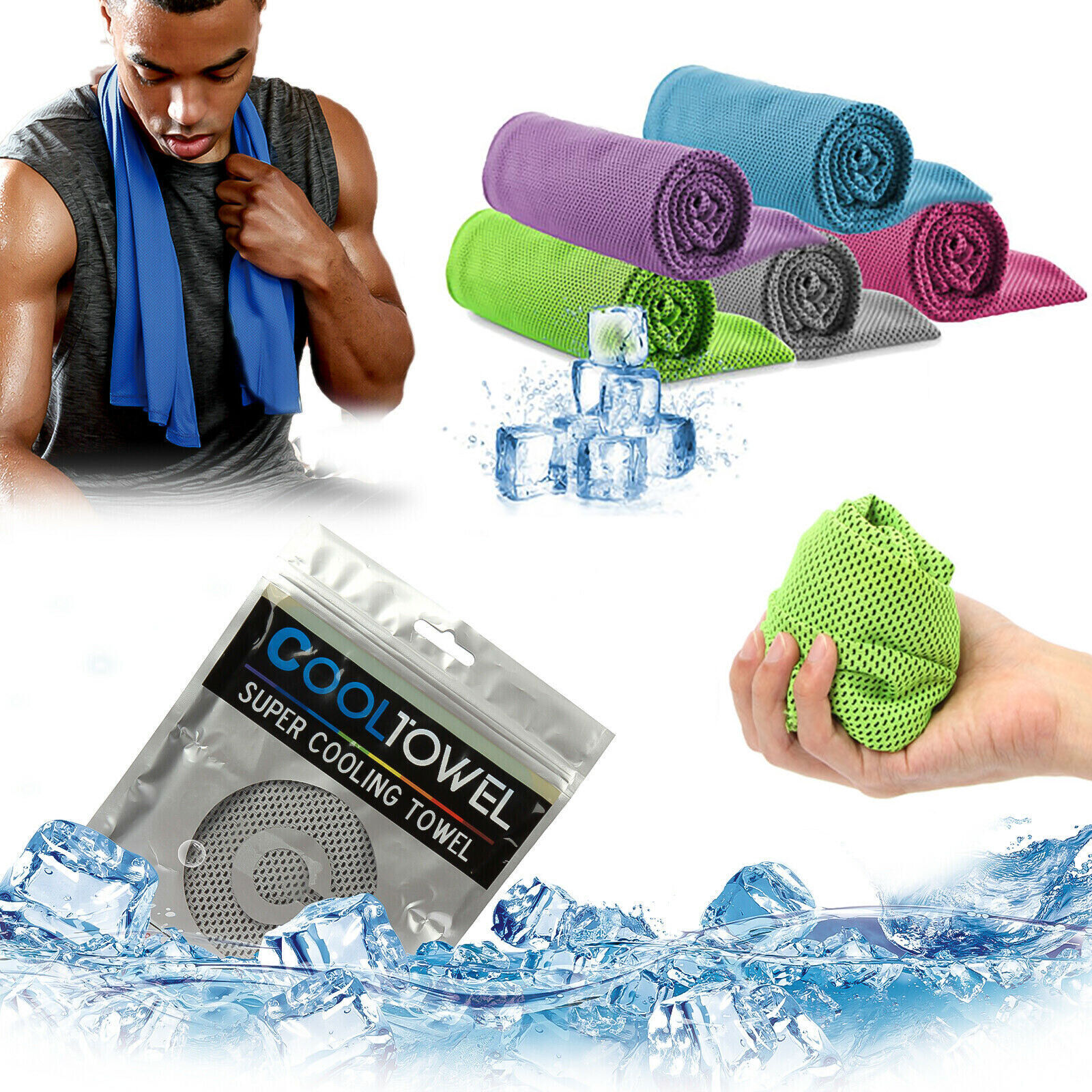 5 Pack Quick Dry Towel Instant Cooling Sport Towel For Running Fitness Gym Yoga