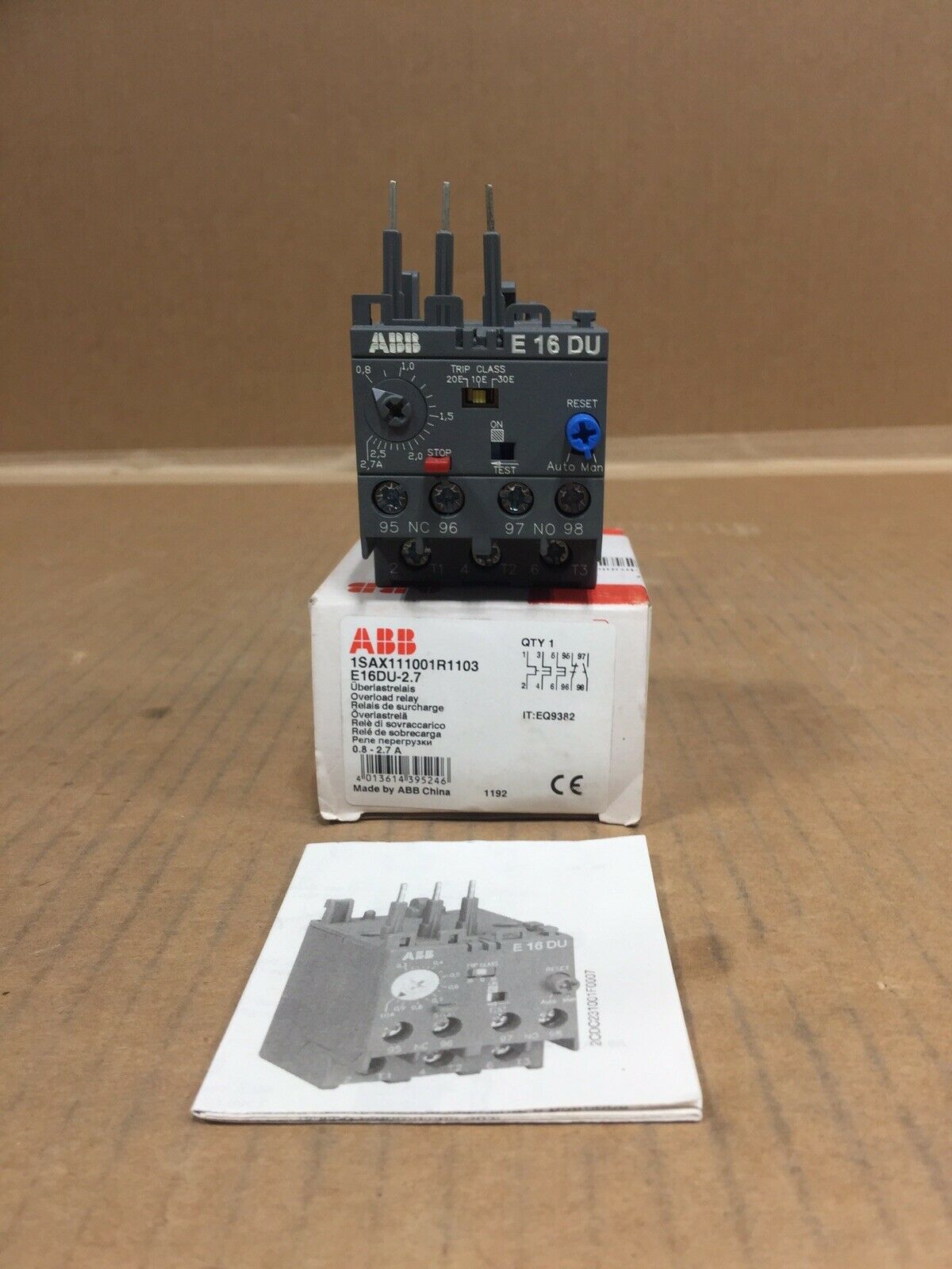 New Abb E16du-2.7 Electronic Overload Relay 2.7a Free 2 Day Air Houston Stock