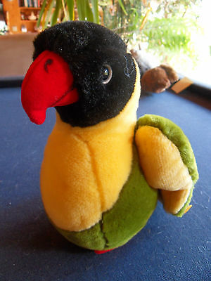 Steiff bird parrot  Lora bird button flag stuffed animal made in Germany 414