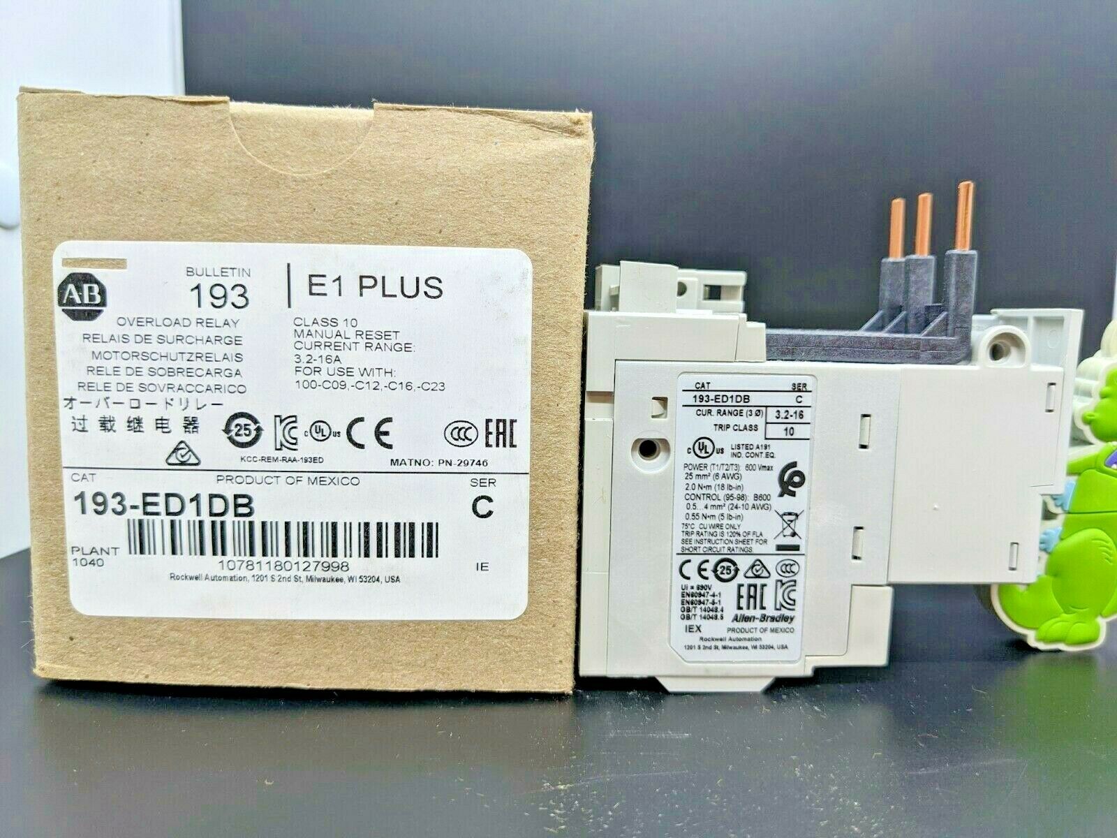 Allen Bradley 193-ed1db Solid State Overload Relay 3.2-16a (3 Phase)
