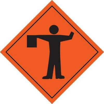 Brady 56795 Road Construction Sign, 36"h, 36"w, Vinyl, Legend Style: Symbol