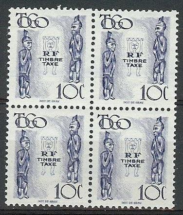 Togo 1947 Sc#  J32 Curved Figures block 4  MNH