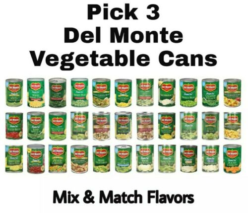Pick Any 3 Del Monte Vegetable Cans Mix & Match: Corn, Green Beans & More