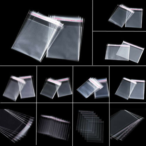 1000x Multi-Size Clear Cellophane Plastic Bag Packing Opp Self Adhesive Seal Bag