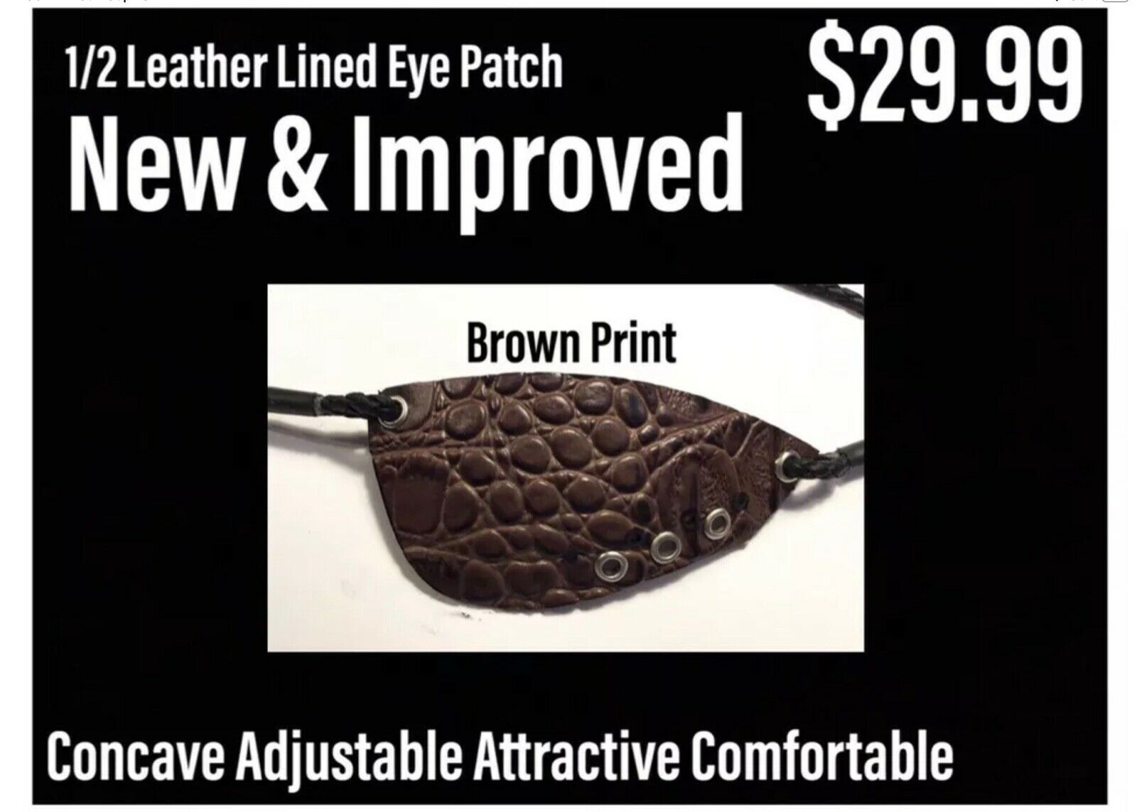 Brown Print - Leather Lined Patch At Eye Patches R Us - C.o.a. - Crenshaw Cut
